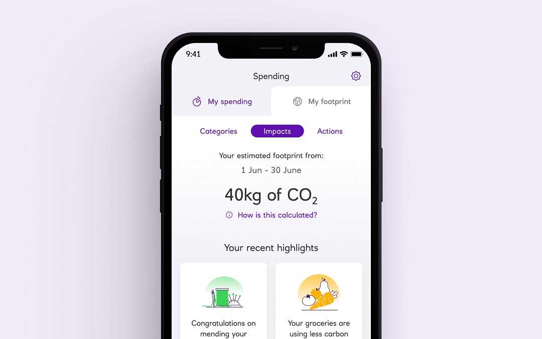 carbon foot tracker in app